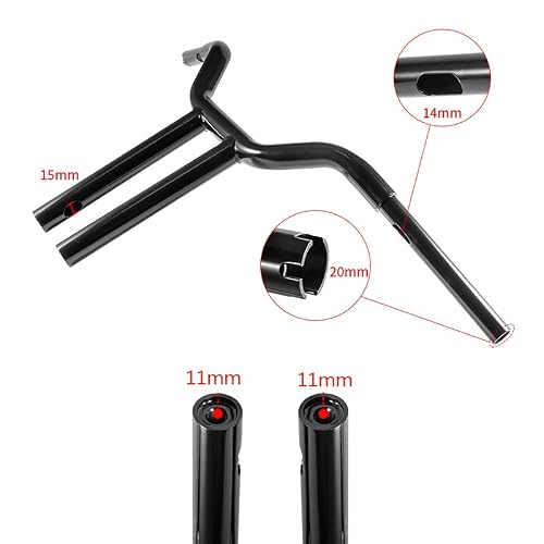 Hnaya 12 Inch Rise T-Bar Handlebar 1-1/4'' Fat Drag Bar Compitable With 1996-2021 Harley Sportster / Dyna Fxr / Softail Mx (12") #TOP4