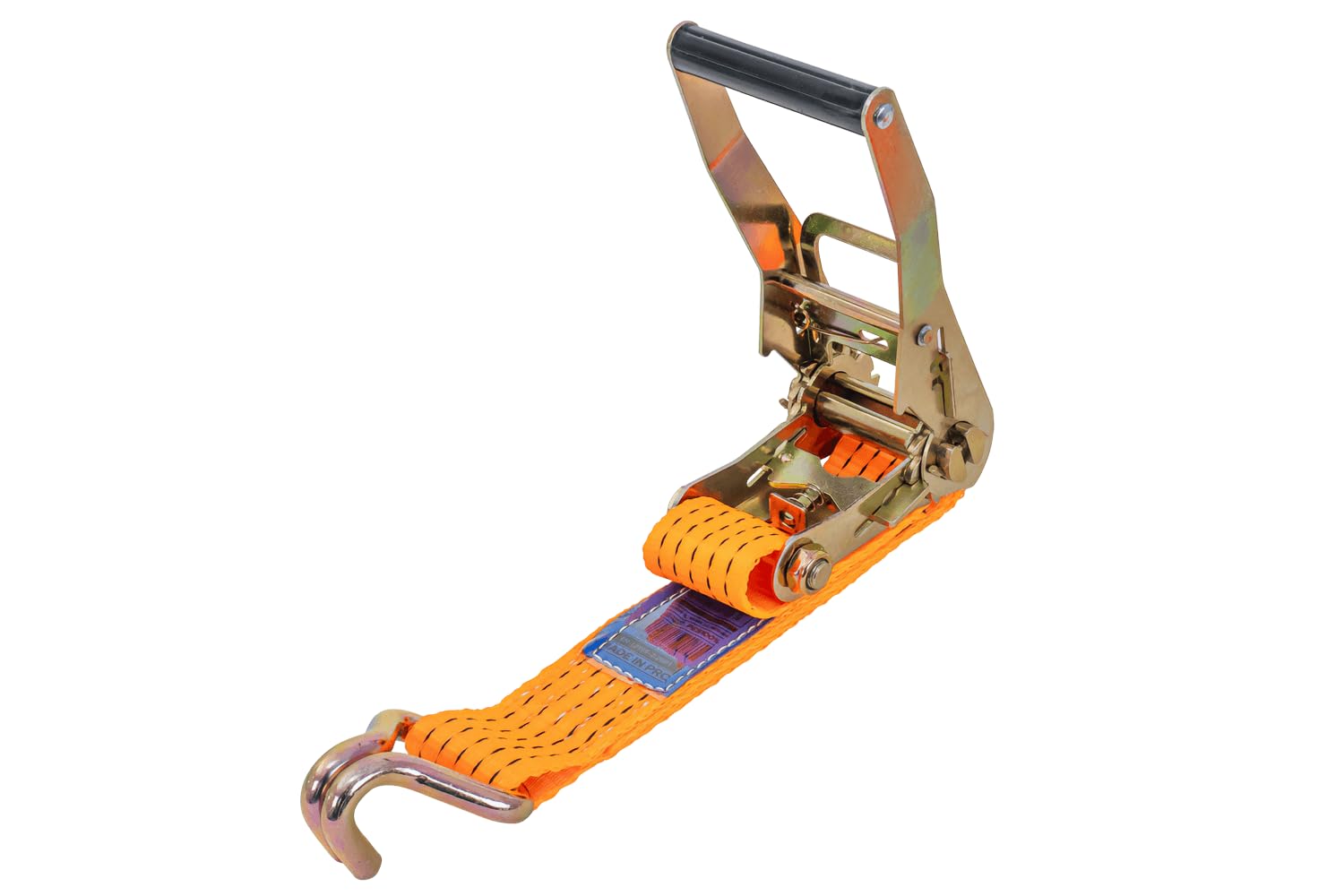 UNITRAILER Sangle d'arrimage avec tendeur à cliquet 8m 50mm 5t Orange pour Transport Professionnel de Charges Lourdes sur remorque Camion Poids Lourd et Utilitaire Sangle de Fixation Robuste
