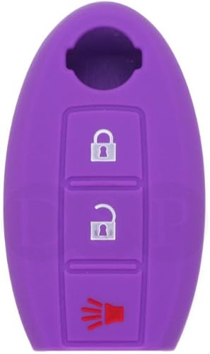 Miniatura 2 de Funda protectora de silicona compatible con NISSAN 3 botones Smart Remote Key Fob CV9501 púrpura