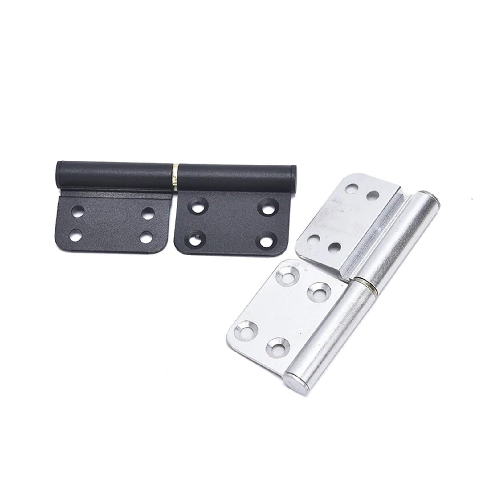 Yatingzhang Silver Lift Off Hinges 2Pcs Aluminum Door Black Flag Hinge Detachable 4 Inch Kitchen(Silver)