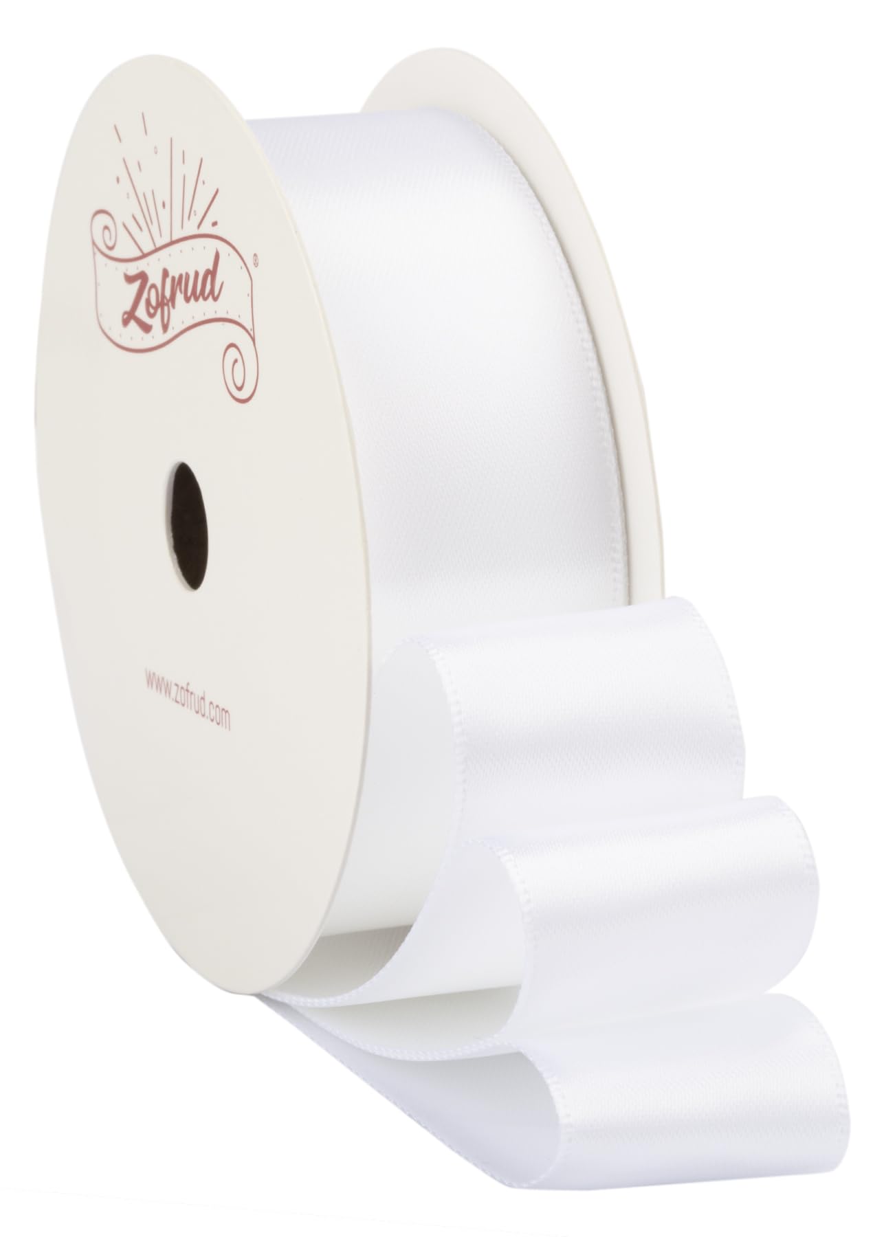 Zofrud White Satin Ribbon 1 Inch Wide x 10 Yds - Ideal for Crafts, Gift Wrapping, Flower Bouquet, and Weddings