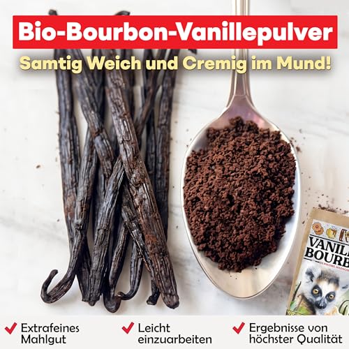 Foto von Nabür – 50 g Bio-Bourbon-Vanillepulver aus Madagaskar, Gemahlene Vanille, ungesalzen, ungesüßt, ohne Zusatzstoffe