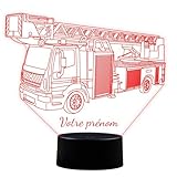 JNB-MAKER FR Lampe 3D Camion de pompier – Avec personnalisation...