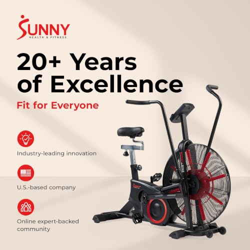 Sunny Health & Fitness Smart Heavy-Duty Fan Bike for HIIT Cycling Workout - image 9