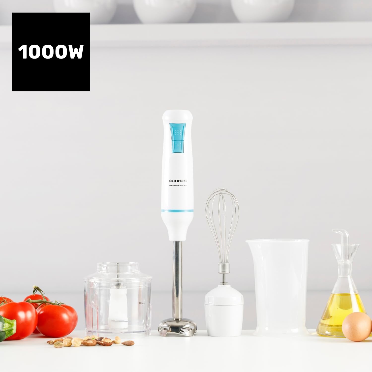 Taurus Batidora de Mano Robot 1000 Plus INOX 2 velocidades + Turbo Cuchillas INOX