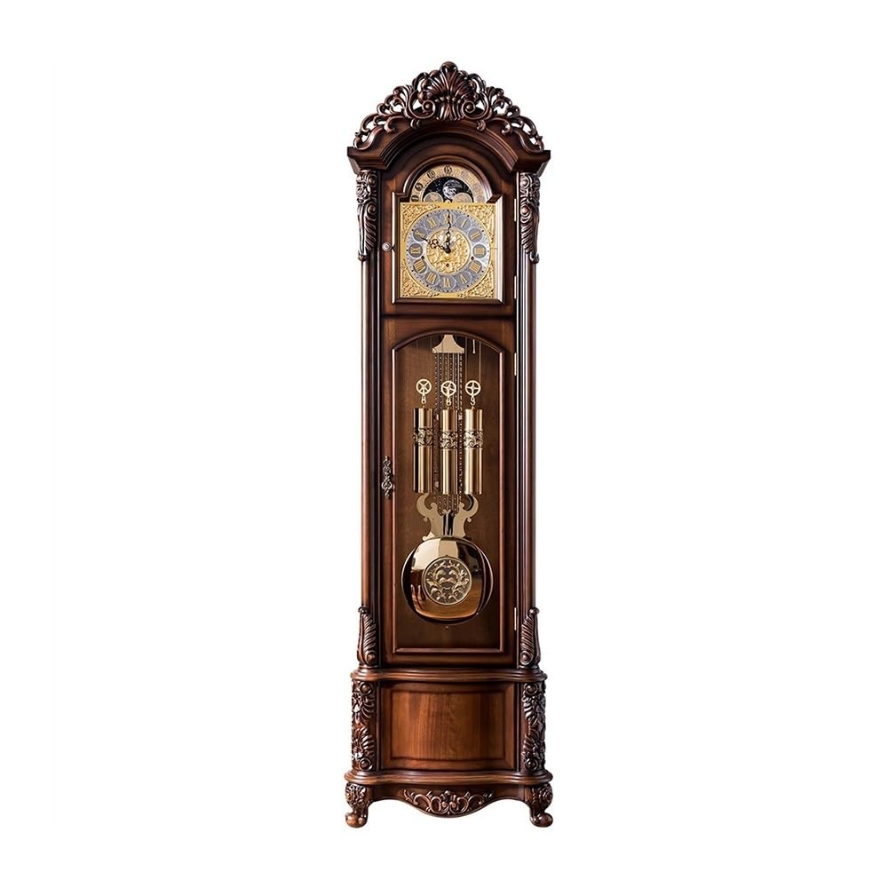 WANGHAI-666 Grandfather Clocks Solid Wooden Retro Floor Clock Living Room Vertical European Antique Statue Decoration