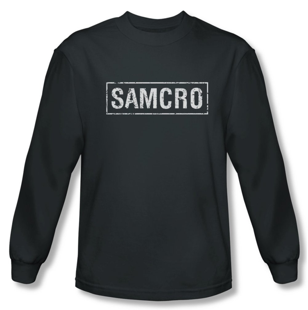 Sons of Anarchy Shirt Samcro Long Sleeve Charcoal Tee T-Shirt (Large)