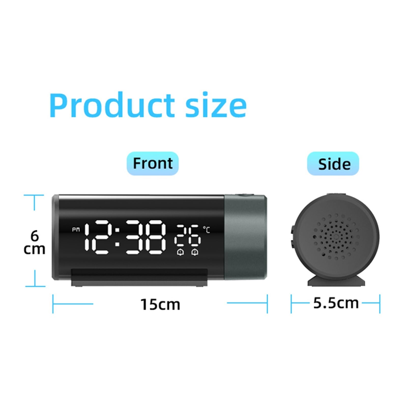 LED Digital Projektion Wecker Uhr Tisch Elektronische Desktop Uhren USB Wake Up Zeit Projektor Snooze Funktion Klare Projektion