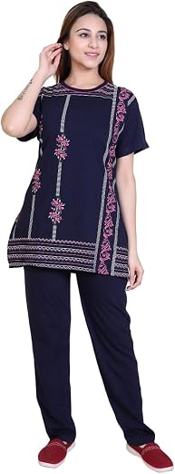 Women Cotton Printed Night Suit Set/Sleep wear Set/Loungewear Set