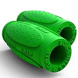 Thick Bar Grips 1.0 Turns Barbell, Dumbbell, and Kettlebell Into Thick Gripz For Muscle Growth. Strengthen. For Weight Training/Bodybuilding/Strongman/WOD (Green, 1.0 (Beginner Thick Grip))