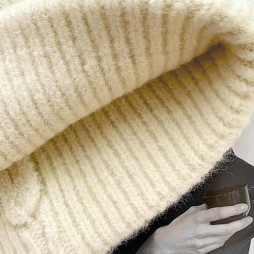 Gorro de invierno con orejas de gato resistente al viento de punto ganchillo 6