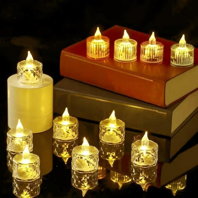 VARNH Led Lotus Flower Floating Candles – Warm Yellow Glow, Battery Operated Tea Lights for Pool, Spa, Parties & Wedding Decorations -4pcs-picture-14