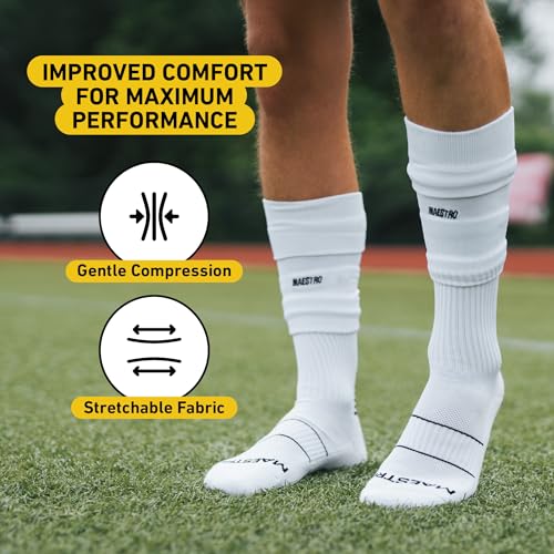 Maestro Leg Sleeves – Leg Sleeves for Men & Boys - Compatible With Shin Guards and Grip Socks for Soccer, Football, Hockey3