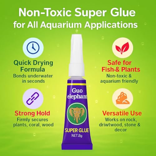 Image of VAYINATO Petzlifeworld Instant Elephant Glue For Rock, Driftwood, Aquarium Plants Aquascaping Tool 10Gm (5Gm X 2 | 2 Pcs)
