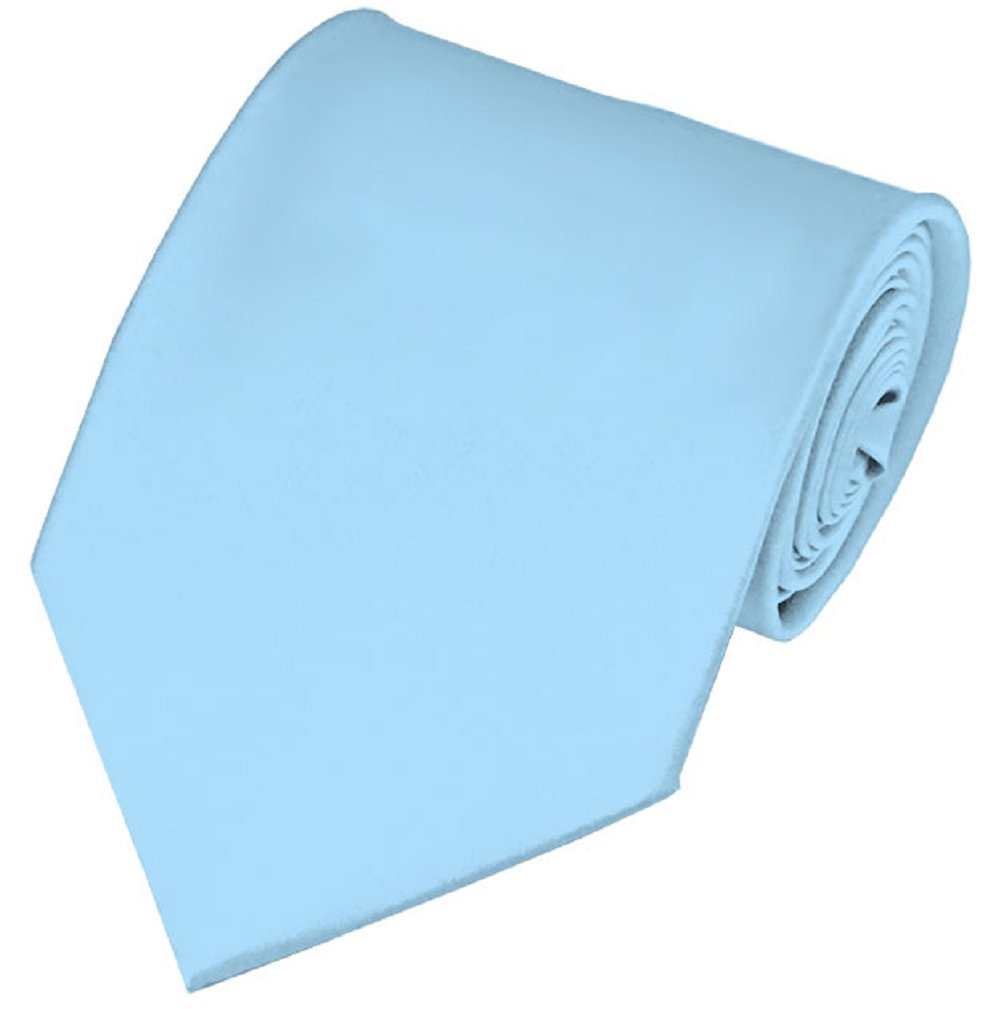 NYFASHION101Men's Smooth Satin Solid Color Extra Long XL Necktie