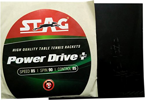 Image of Stag Power Drive Plus Table Tennis Rubber (Red & Power Drive Plus Table Tennis Rubber (Black) Combo