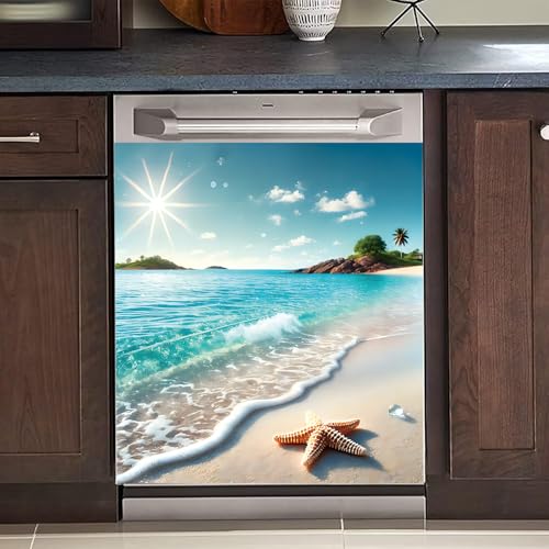 Image of BVBOX Dishwasher Magnet Cover 23 inchx26 inch, Reusable Magnetic Refrigerator Covers, Decorative Magnets Cover Fridge Door Skin Panel Stickers for Home Kitchen Appliance