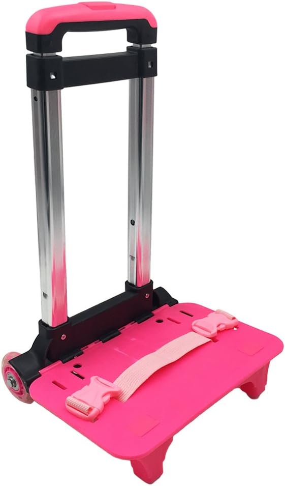 GudeHome Trolley Hand Aluminium Alloy Folding Trolley Cart for Backpack Pink 2 Wheels