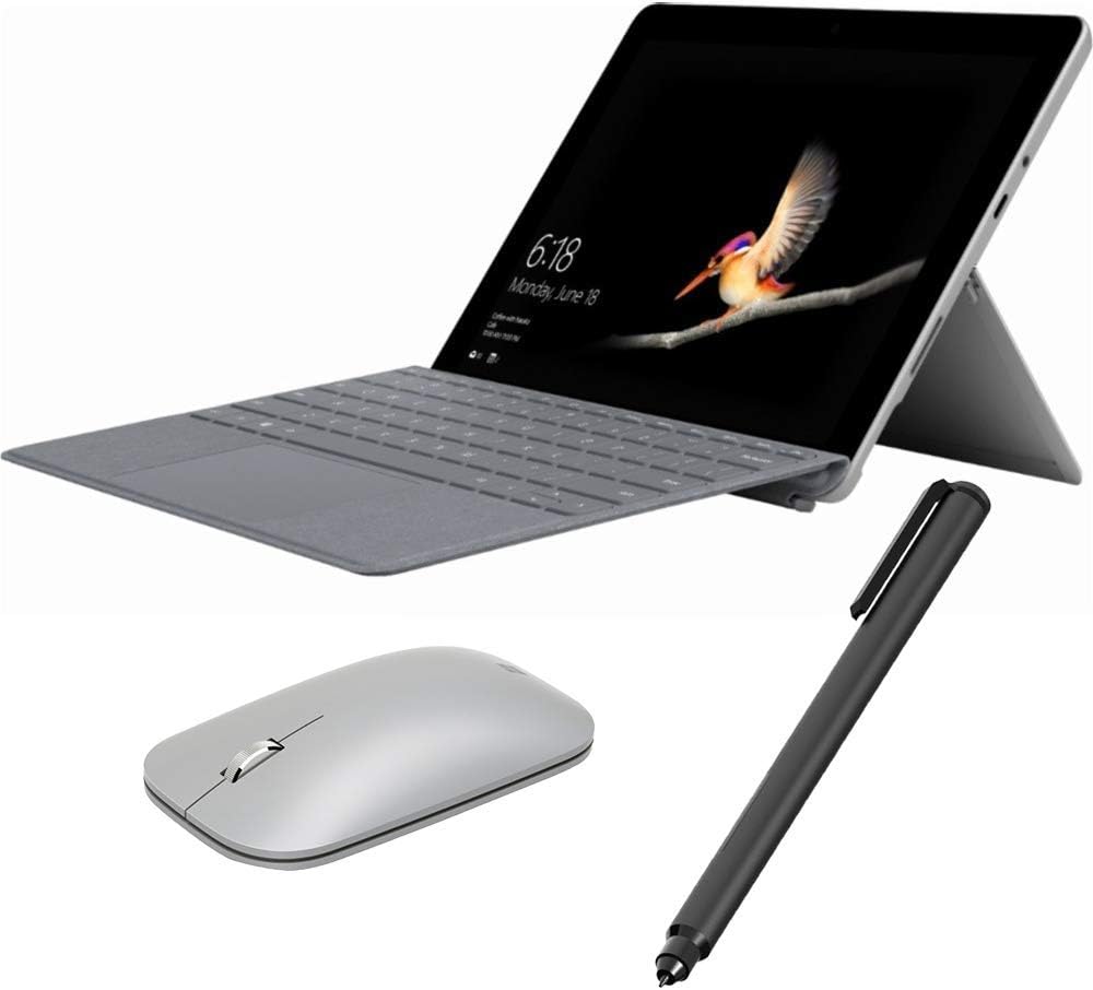 Microsoft Surface Go 2 in 1 PC Tablet Education Bundle 10" Touchscreen, 4GB RAM, 64GB Storage, Win 10 Pro, USB Type C, Keyboard, Mouse and Digital Pen Included - Platinum (Renewed)