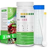 2-in-1 pH & Nitrogen Soil Test Kit, Home Soil Testing Kit for Lawns Gardening Grass Vegetables Nutrients, Soil pH Nitrogen Tester Strips Separately Sealed in Foils, Easy to Use, Rapid Results