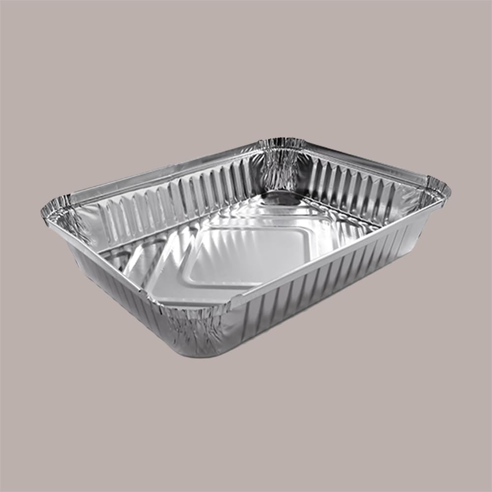 Lucgel Contenitore Vaschetta Alluminio 4 Porzioni con Coperchio 225x175H35mm - 100 pezzi -