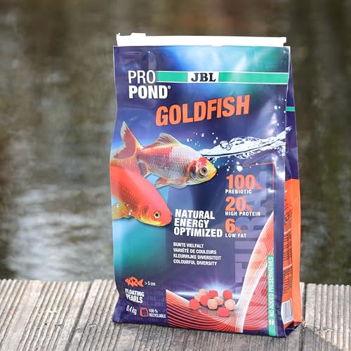 JBL PROPOND Goldfish 0,4kg (3 L) | Ganzjahresfutter Perlen für Goldfische & Schleierschwänze | Fördert Gesundheit & kräftige Farben | Artgerechte Ernährung | Schwimmend | ab 10 °C