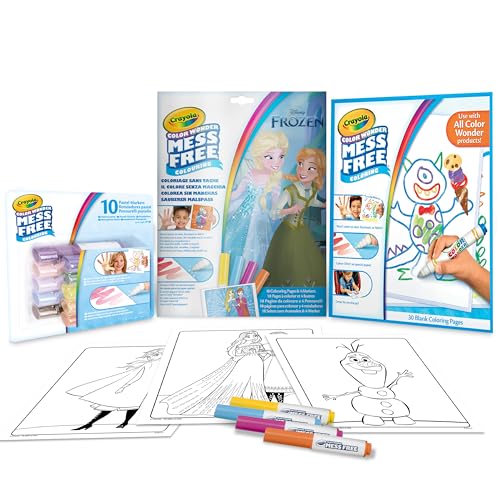 CRAYOLA - Color Wonder, Set Commodité Couleur Sans Tache, Thème Frozen, Activité Créative pour Enfants, âge 3,4,5 Ans, 7503