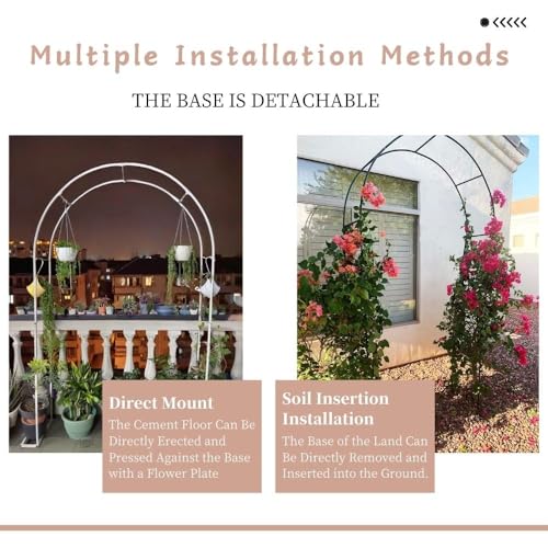 Arche métallique robuste structure blanche stable pour treillis - 4