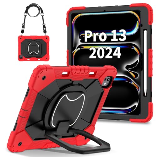 Coque iPad Pro 13 M4 2024 de protection intégrale avec poignée rotative 360