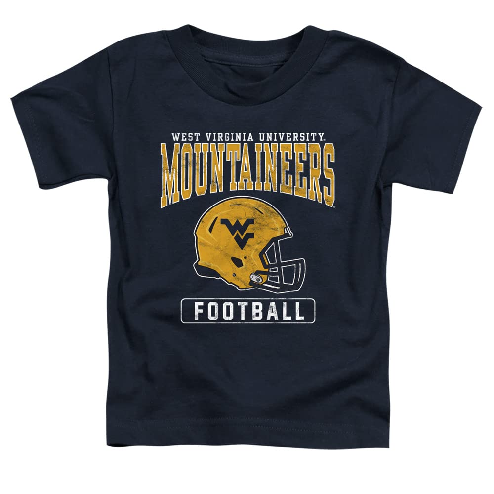 West Virginia University Official Football Helmet Unisex Toddler T Shirt,Navy, 2