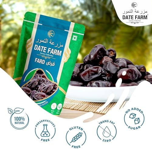 DATE FARM Fard Luxury Emirati,100% Natural Khajur,Boosts Immunity, No Added Sugar, Arabian 500 gm