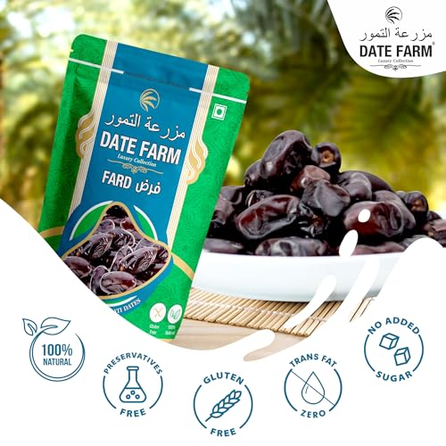 DATE FARM Fard Luxury Emirati,100% Natural Khajur,Boosts Immunity, No Added Sugar, Arabian 500 gm