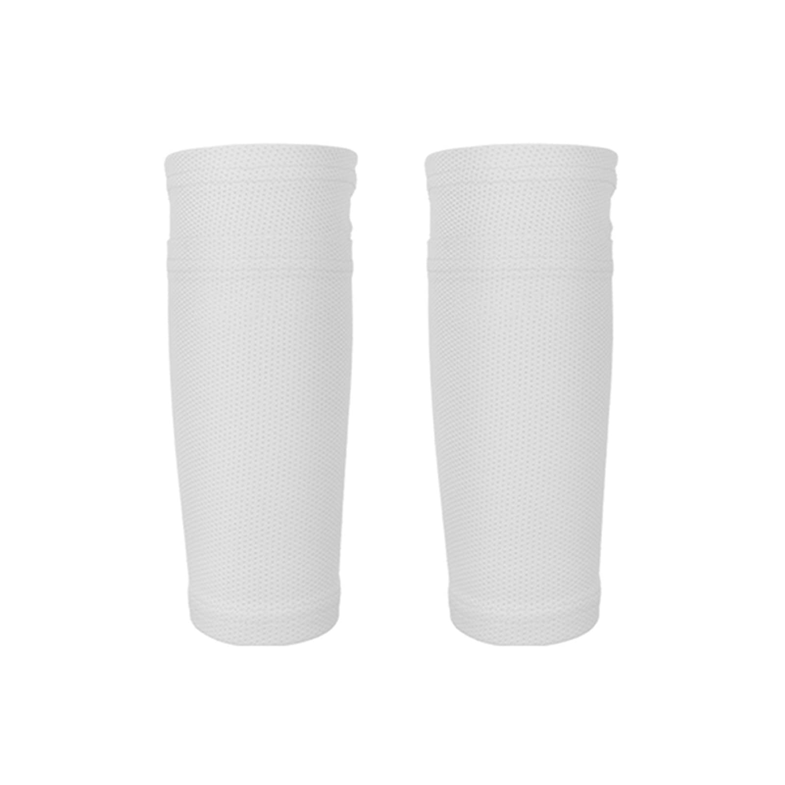 Compression Leg Sleeves, 1 Pair Sport Football Soccer Lower Leg Warmers Protection Sleeve Cover Legwarmers Anti-Sweat Breathable(White,L)