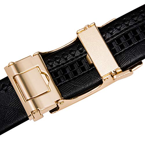 Image of Dubulle Men's Ratchet Belt Gold /Black /Red /Green /Blue /White Automatic Buckle Business Casual Belt Gift - Adjustable Fit