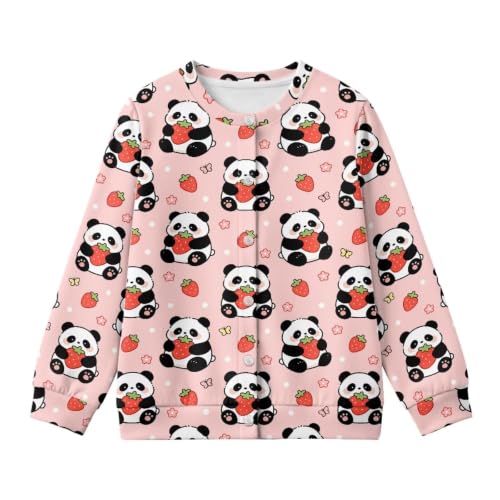 Image of Girls Cardigans Sweater Long Sleeve Crew Neck Button Down Sweaters School Outerwear for Kids Fall Winter Tops