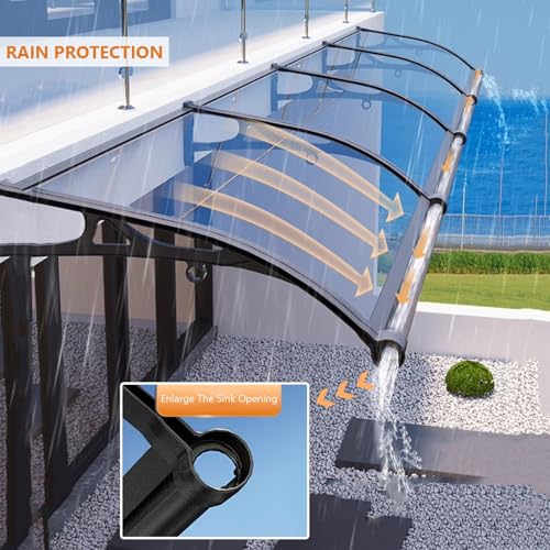 Auvent extérieur durable en polycarbonate résistant aux intempéries - 4
