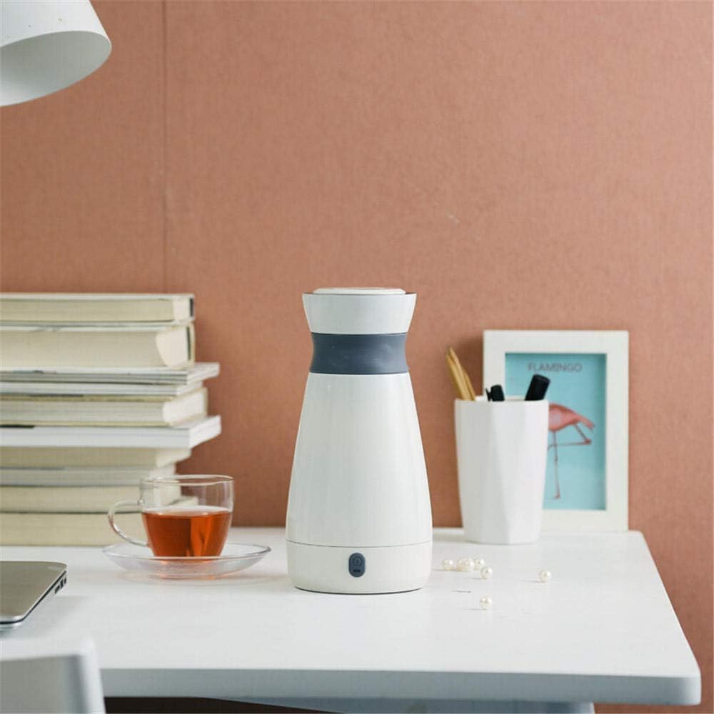 Hervidor eléctrico, hervidor de agua, botella de agua portátil de viaje, botella de agua aislante, mini hervidor eléctrico para el hogar, blanco presente