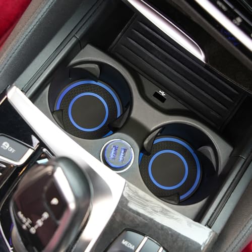4 porta vasos para carro en silicona azul, set 4 pcs miniatura 1