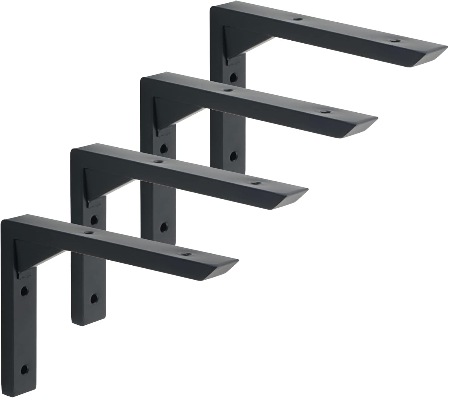 Equerre etagere en acier inoxydable Mooche robuste à angle droit de 90° avec finition noire mate
