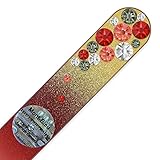 Mont Bleu Handgefertigte Glasnagelfeile von Hand dekoriert mit crystals from Swarovski - Tschechische Kristallnagelfeile - Echtem gehärteten Glas