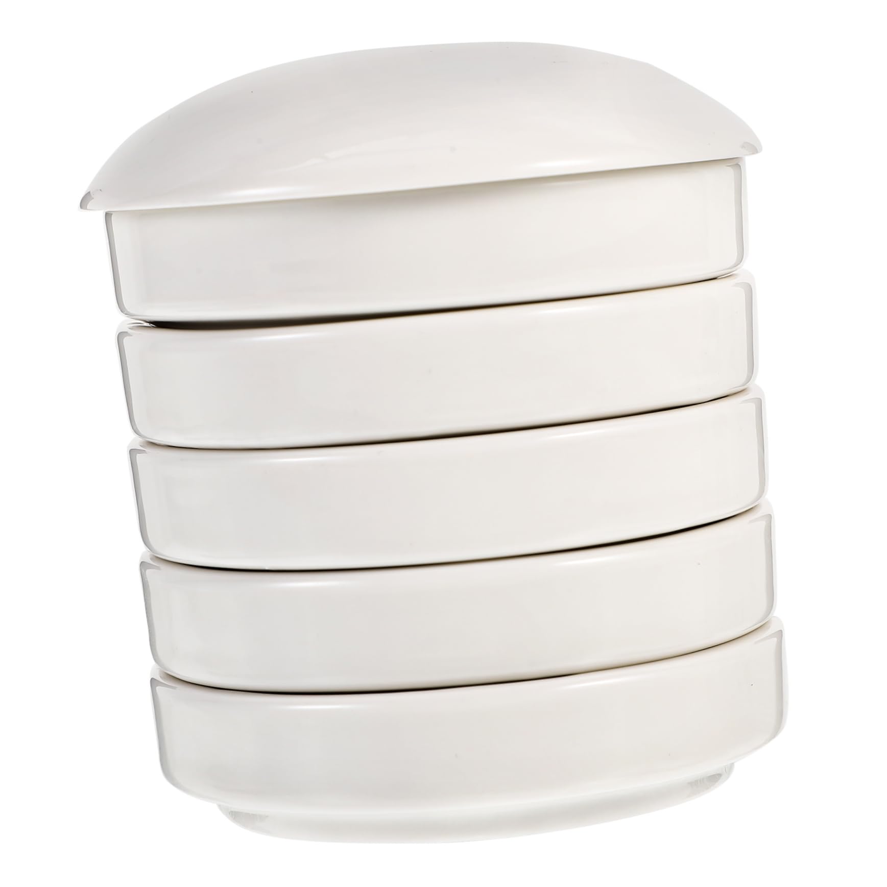 Tavolozza di Ceramica a 5 Strati, Set 1 Pezzo per Artisti | Bianco, Design Strutturato a Livelli, Forma Particolare, Uso Diy, Pratico e Facile da Usare