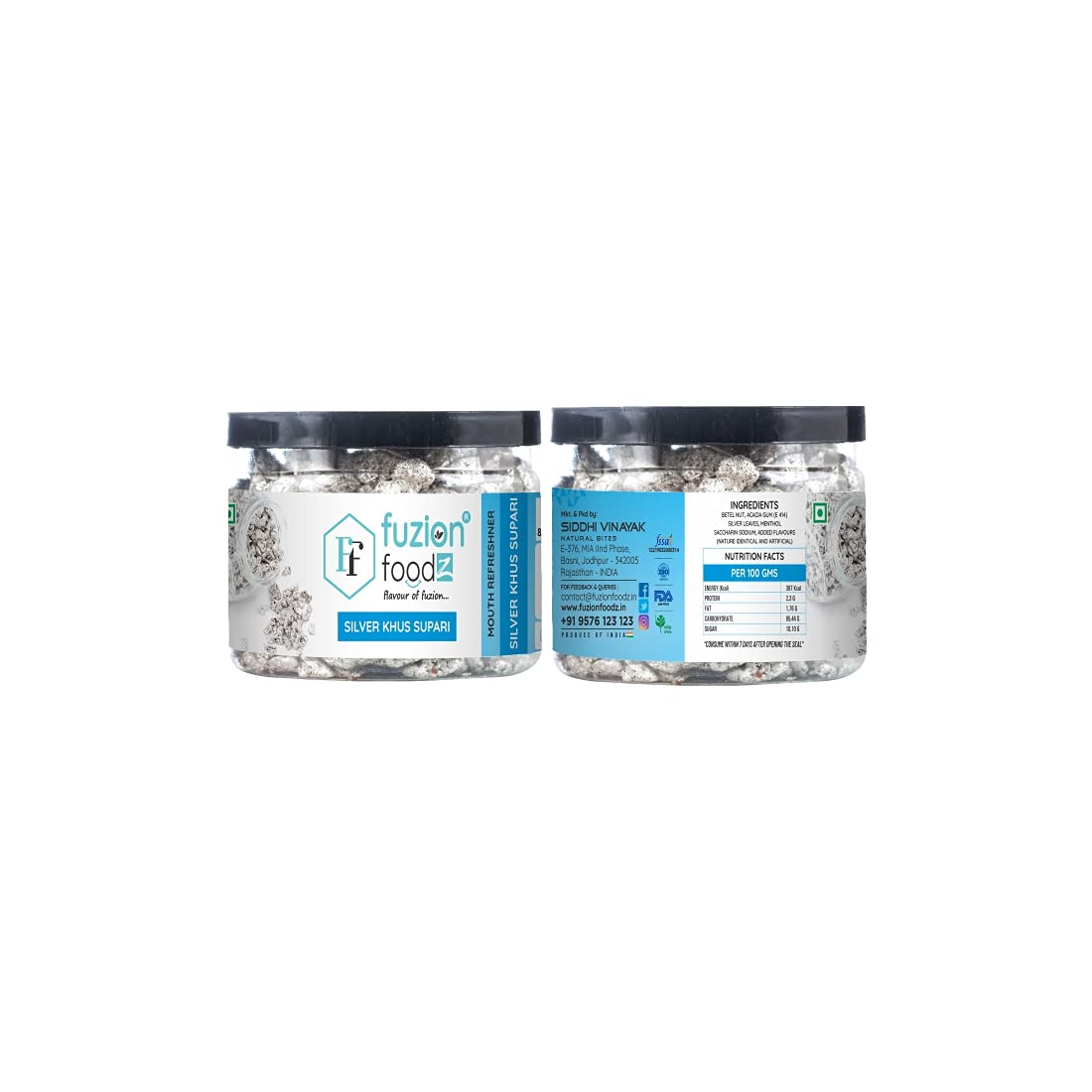 Fuzion Foodz Silver Khus Supari - Mouth Freshener- Sliver Coated Soft Supari Mukhwas - 55 Gram Each - Pack Of 2 (B09B2KMQ23) Amazon Price History, Amazon Price Tracker