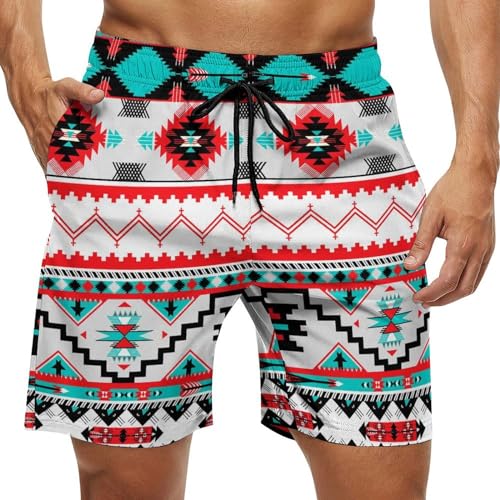 Casual Swim Shorts, Funny Swimwear Sports Quick Dry Beach Trunks, Men's Running Bathing Suits with Drawstring