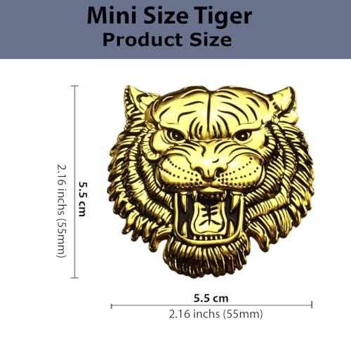 Image of Tiger 3D Metal Emblem for Cars & Bikes, Gold, Small 5.5 x 5.5 cm
