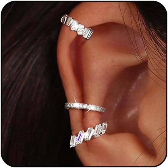 Ear Cuffs for Women Non Piercing Sparkling Huggie Ear Cuff Earrings Cuff Fake Cartilage Earrings