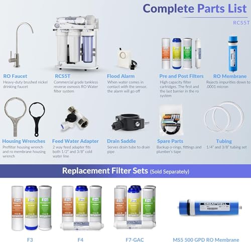 Image of iSpring RCS5T+T20M, 500 GPD Light Commercial Reverse Osmosis Water Filter System with 20 Gallon Pre-Pressurized Tank