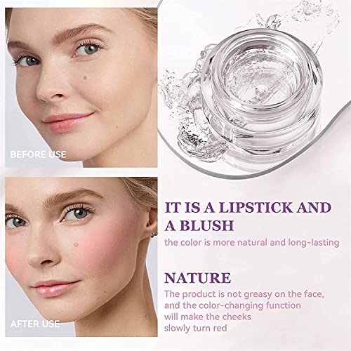 Clear Blush Color Changing, Face Color Change Powder Blusher Moisturizing Cream, Multi-Use Waterproof Blusher For Cheeks & Lips, 50g (1pcs) - Image 5