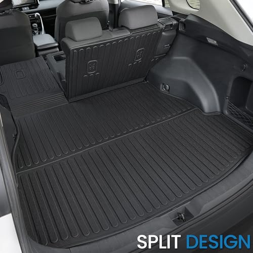 Image of Cargo Mat with Backrest Mat for Toyota RAV4 2019-2024 2025 (Include Hybrid) Car Mat Accessories, All Weather TPE Trunk Cargo Liner Trunk Mat with Seat Back Mat (Trunk Mat with Backrest Mat)
