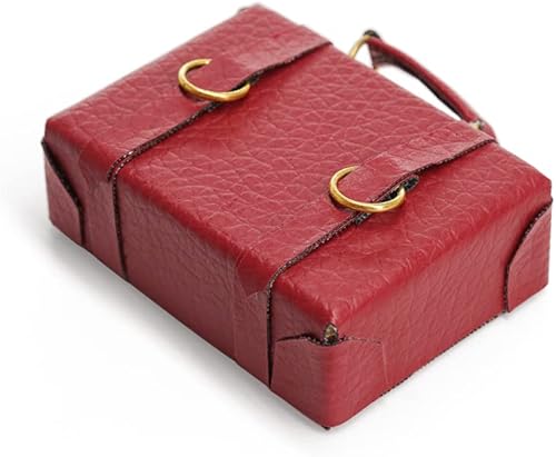 Miniatura 9 de Odoria 112 Maletín miniatura accesorios de decoración de casa de muñecas, marrón