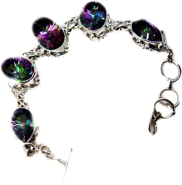 Mystic Quartz Relationships Bracelets for Girls Sterling Silver Toggle Clasps L 6.5-8 Inch